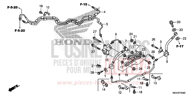 BRAKE HOSE for VFR1200X Dual Clutch DARKNESS BLACK METALLIC (NH463) from 2013
